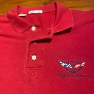 Corvette red men’s polo shirt size XL Cutter and Buck